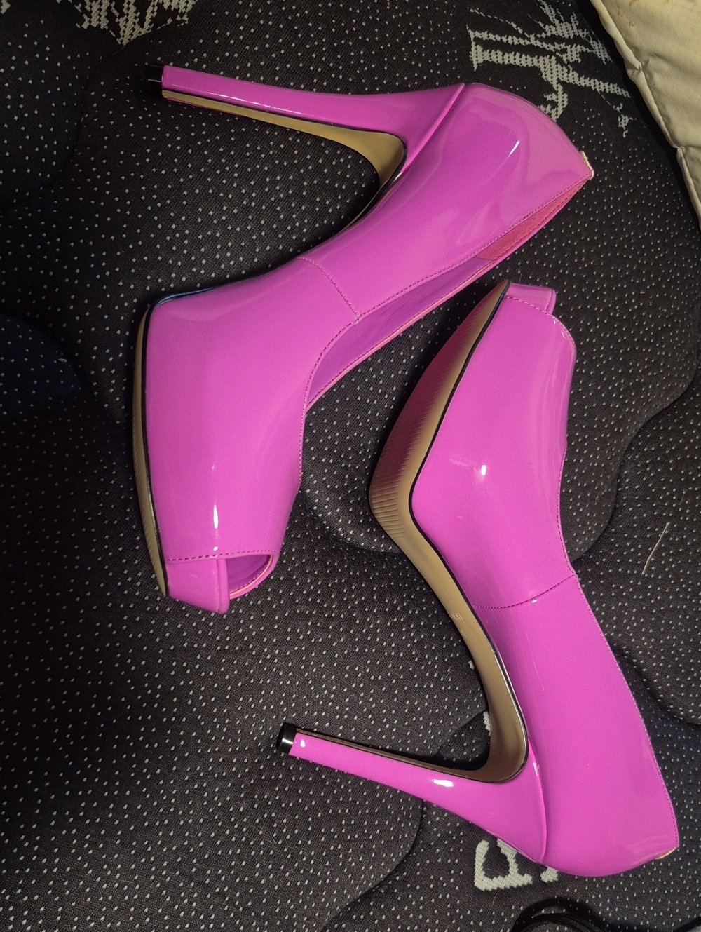 Nine West Pink Hethr Platform Heel Peep Toe Pumps Barbie Shoes